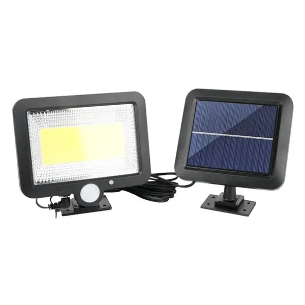 Proiector LED solar 8W 6000K cu senzor de miscare PIR si panou solar extern IP65