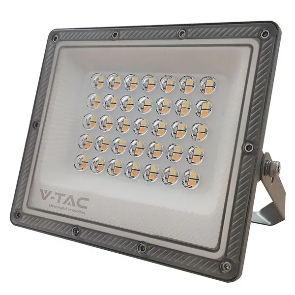Proiector LED, V-tac, 30W CCT 3 in 1, 2350 lm, IP65, aluminiu gri, 90, 6500K/4000K/3000K, SKU-23613