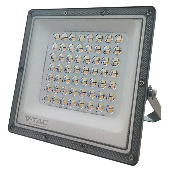 Proiector LED, V-tac, 50W CCT 3 in 1, 5000 lm, IP65, aluminiu gri, 90, 3000K/4000K/6500K, SKU-23614