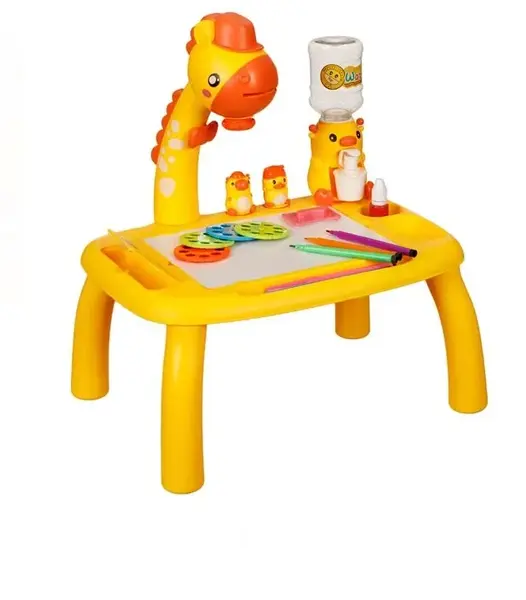 Proiector masa de desen pentru copii Girafa, cu accesorii, 38x28x43 cm