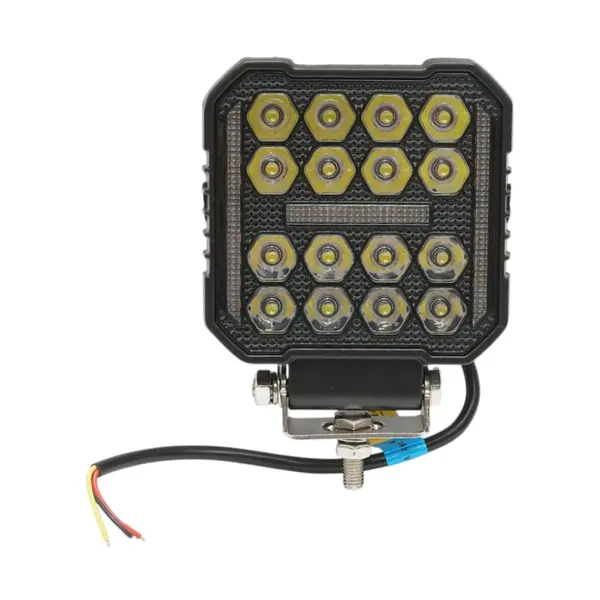 Proiector patrat LED cu DRL 9-80V, 48W alb-galben