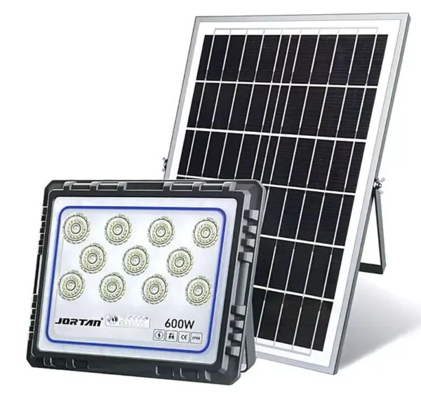 Proiector solar JORTAN 600W de 25000MA cu 12 casete Carcasa din aluminiu