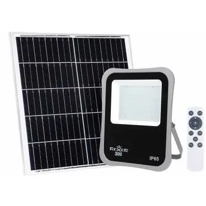 Proiector solar Rexer, panou solar 30W, 2600 lm, lumina naturala 4000K (neutra) Rexer LEDFSN-23875725R/300-RXR