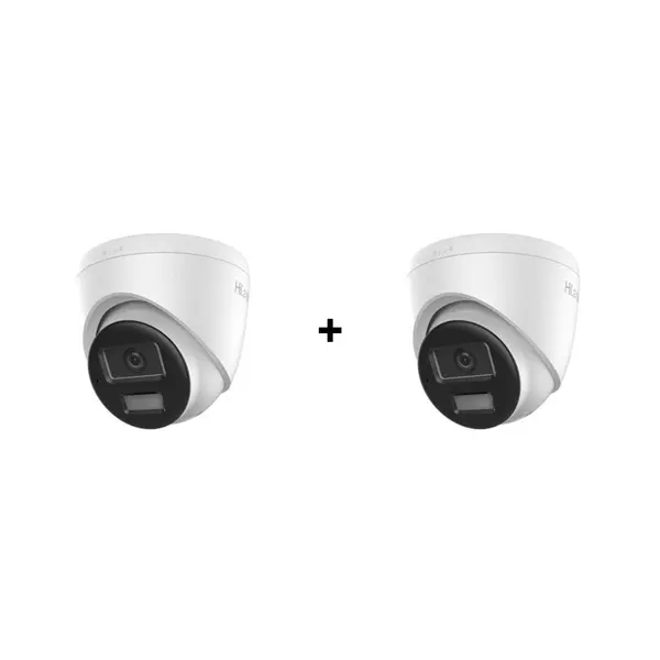PROMO - Pachet camere supraveghere IP Dome Hybrid Light Hikvision Hilook IPC-T260HA-LUF/SL(2.8MM), 6 MP, 2.8 mm, IR/Lumina alba 30 m, microfon si difuzor, slot card, PoE, pret redus 50% la al doilea produs