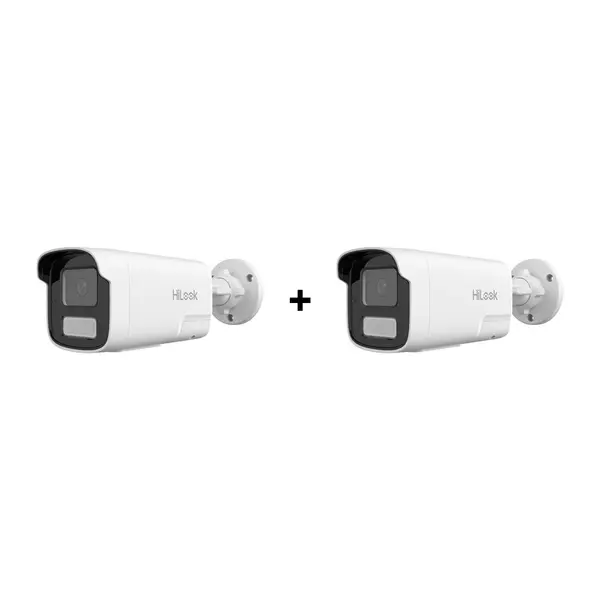 PROMO - Pachet camere supraveghere IP exterior cu iluminare duala Hikvision HiLook Smart Hybrid Light IPC-B420HA-LUF/SL, 2 MP, 4 mm, IR / lumina alba 50 m, microfon / difuzor, detectie persoane/vehicule, PoE, pret redus 50% la al doilea produs