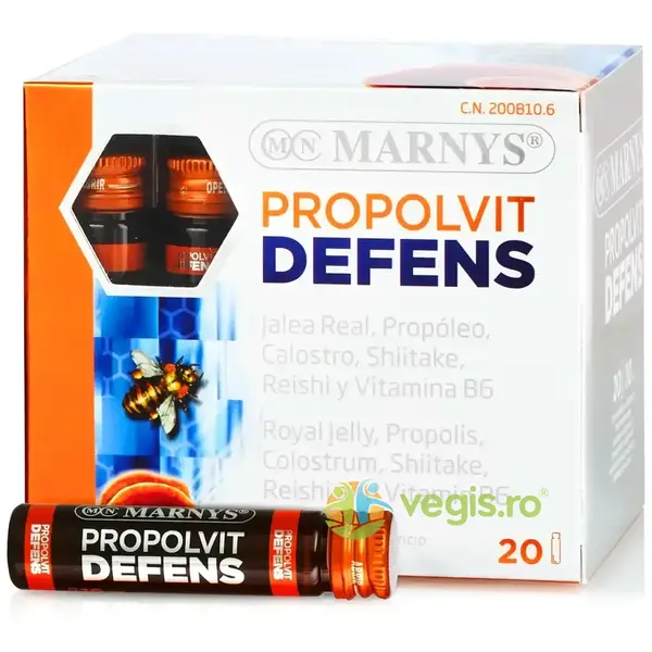 Propolvit Defens - Laptisor de Matca, Colostru, Propolis, Shiitake, Reishi si Vitamina B6 20 Fiole