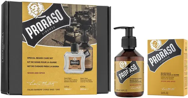 Proraso Wood and Spice Set - Balsam și șampon pentru barbă, 100 + 200 ml