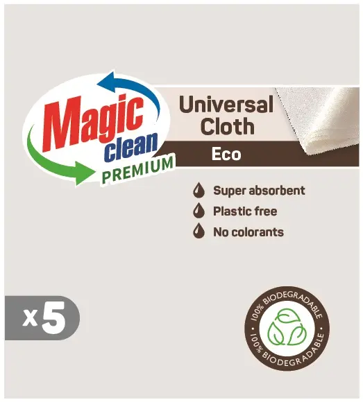 Prosoape biodegradabile Magic Clean - Premium Eco, 5 buc., albe
