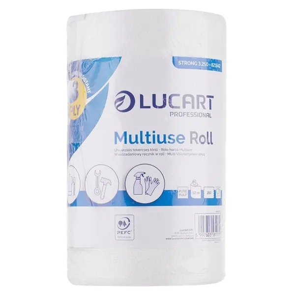 Prosoape de Hartie Biodegradabile Compostabile Albe, 3 Straturi, 250 Foi, Lucart