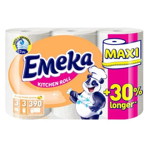 Prosoape de Hartie Emeka Fruity Fresh, 3 Straturi, 3 Role, 15 m