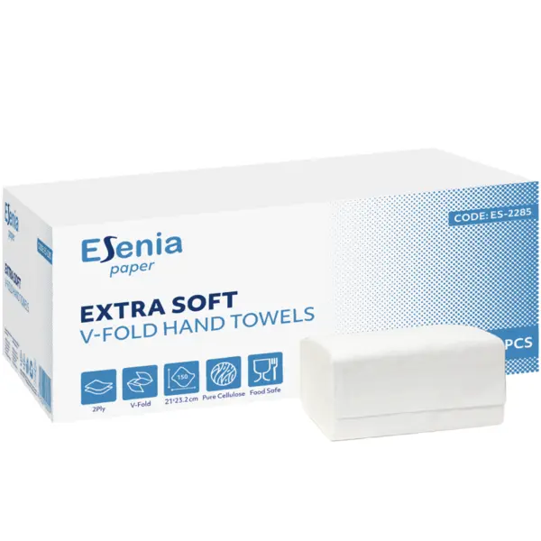 Prosoape din hartie pliate albe Esenia extra soft 150 buc 2 straturi 21*23.2 cm Prosoape din hartie pliate albe Esenia extra soft 150 buc 2 straturi 21*23.2 cm