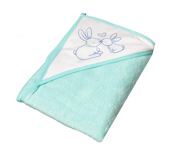 Prosop copii cu capison 100x100cm Little Bunnies green