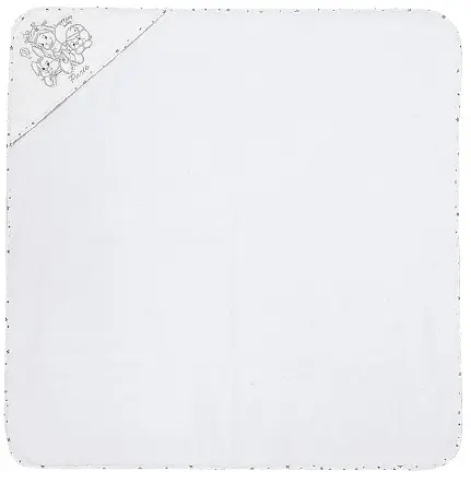 Prosop cu glugă Bambino Casa - Paris, Bianco, 100 х 100 cm