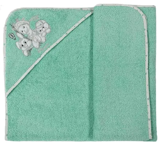 Prosop cu gluga bebe Bambino Casa - Paris, Mint, 100 х 100 cm