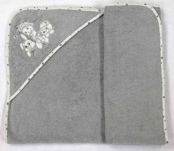 Prosop cu gluga bebe Bambino Casa - Paris Rosa, 100 х 100 cm