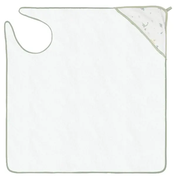 Prosop cu glugă Bimbidreams - Trex Duo, 100 x 100 cm, White/Green