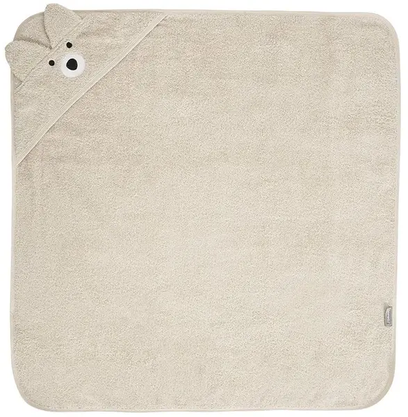 Prosop cu glugă Lorelli - Cu broderie, 90 x 90 cm, bej