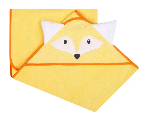 Prosop de baie cu gluga cu urechi din bumbac 80x80 cm Yellow Fox