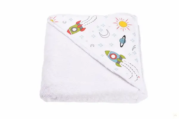 Prosop de baie frotir bumbac 75x75 cm model rachete