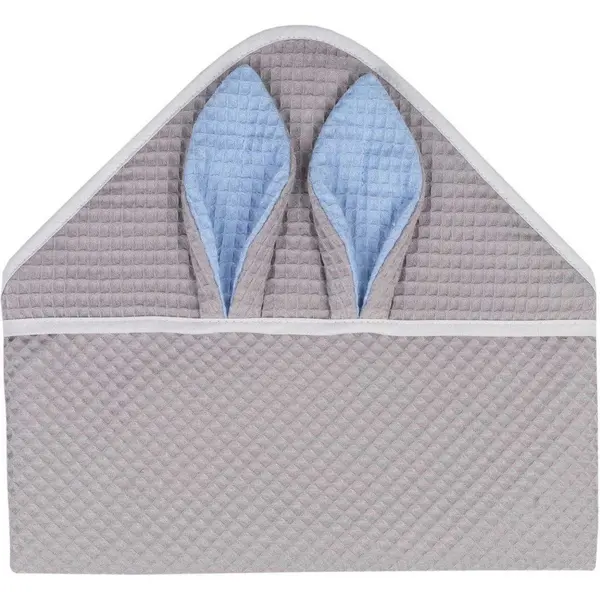 Prosop de baie Infantilo cu gluga Waffle Bunny 80x80 cm gri