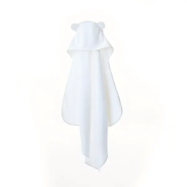 Prosop de baie pentru copii, cu glugă și urechi, alb, 100 x 100 cm, TWINDECO White Teddy