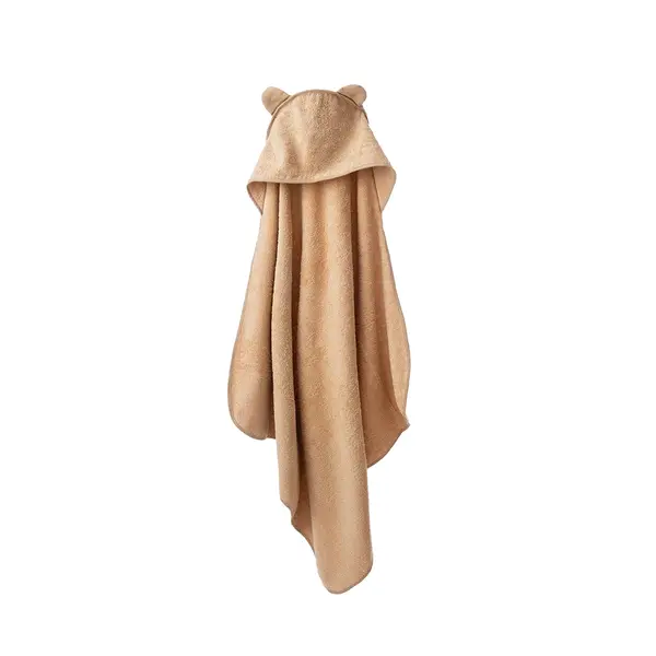 Prosop de baie pentru copii, cu glugă și urechi, maro, 100 x 100 cm, TWINDECO Brown Teddy