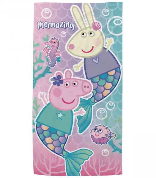 Prosop de plaja pentru copii Peppa Pig Mermazing 140x70 cm
