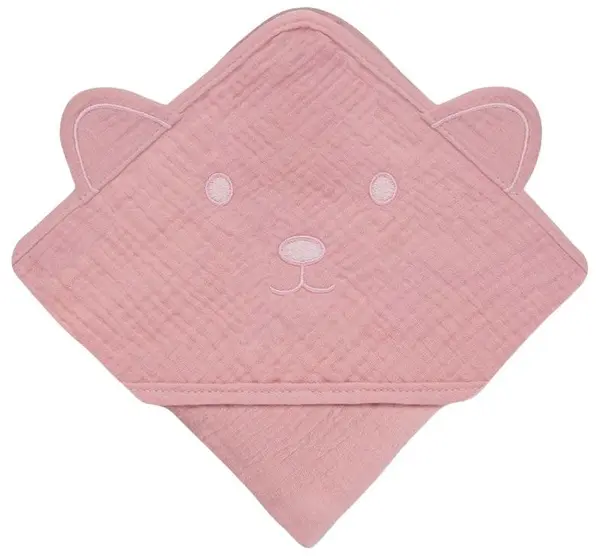Prosop pentru bebeluși cu glugă Lionelo - 80 x 80 cm, Pink