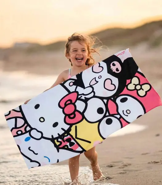 Prosop pentru plaja 140x70 cm Hello Kitty