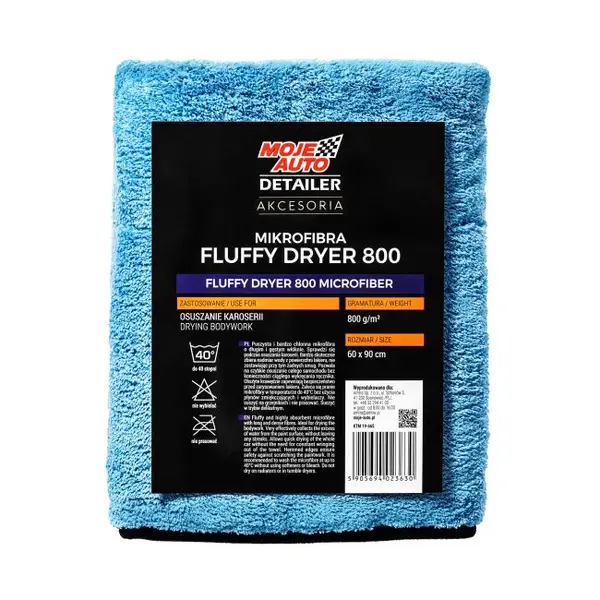 Prosop uscare microfibra Fluffy Dyrer 800GSM MOJE AUTO Detailer 60x90cm