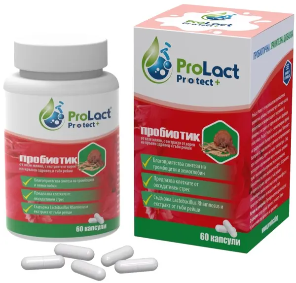 Protect+ Probiotic în timpul radioterapiei și chimioterapiei cu ciuperci reishi, 60 capsule, ProLact