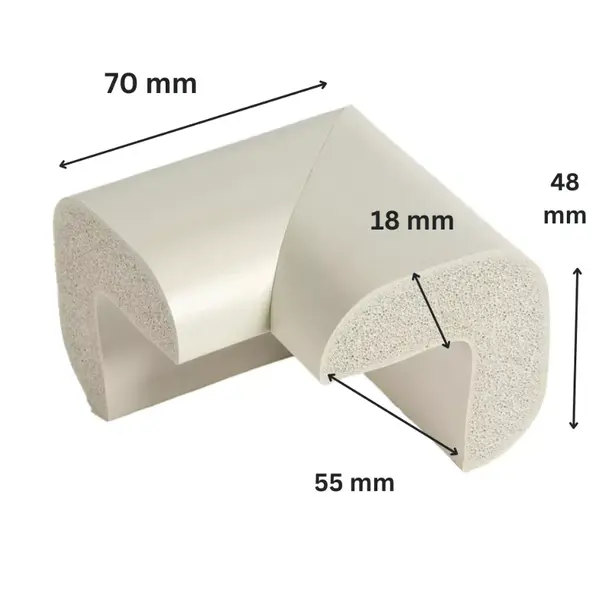 Protectie colturi Car Boy Safety 55x70x48x18mm Gri Deschis