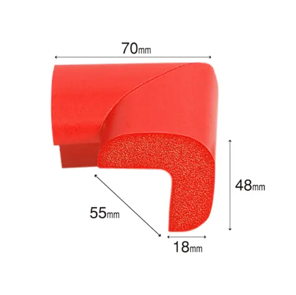 Protectie colturi Car Boy Safety 55x70x48x18mm Rosu