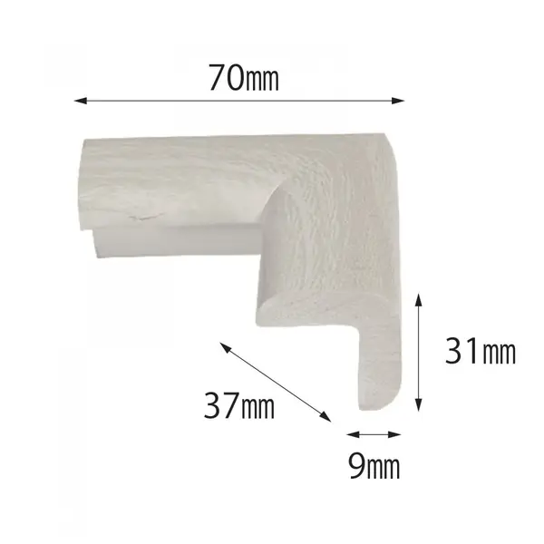 Protectie colturi mobila pentru copii Car Boy Safety culoarea lemnului alb din spuma 37x70x31x9 mm
