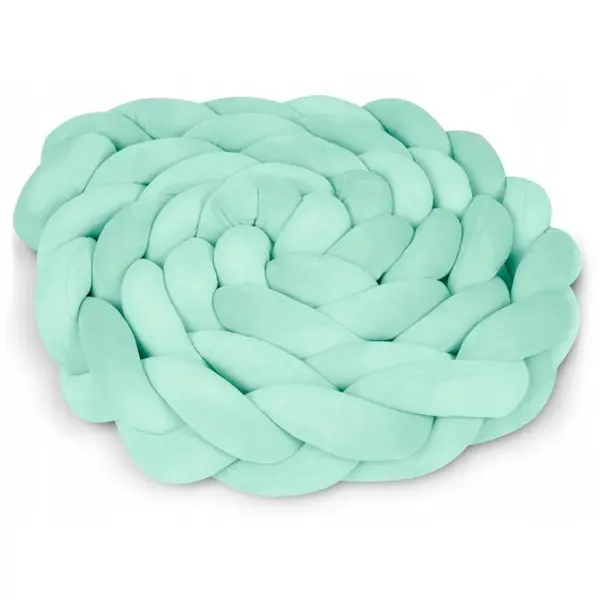 Protectie laterala impletita pentru patut Ricokids Mint 3metri,inaltime 11.5 cm, din plus cu umplutura antialergica