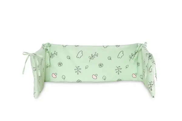 Protectie laterala pat 140 x 27 cm bumbac ranforce Lamb Green
