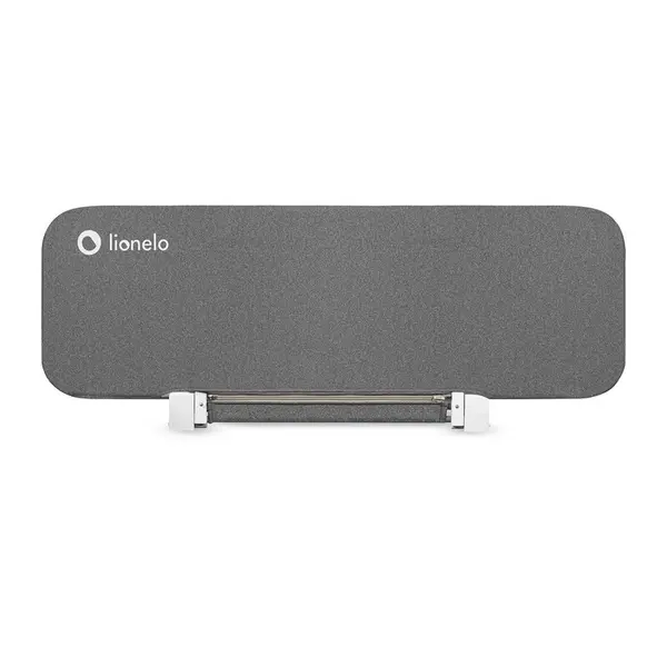 Protectie laterala pat, Lionelo, Lora, Pliabila, Sistem de blocare StandSafe, Geanta de transport inclusa, 105 x 45 cm, Gri