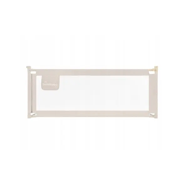 Protectie laterala pat, Primabobo, Classic, 180 cm, Inaltime reglabila 73-92 cm, Cu plasa respirabila, Prevazuta cu un buzunar, Bej