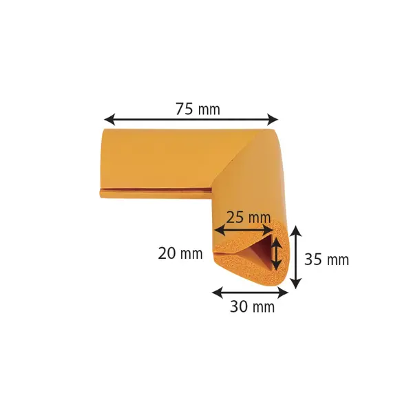 Protectie muchii Car Boy Safety din spuma maro 35x75x30x20 mm