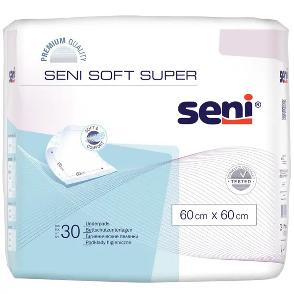 Protectie pentru pat SENI Soft Bed Pads 60cm x 60cm, TZMO | 30 bucati