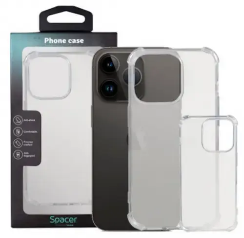 Protectie pentru spate Spacer SPPC-AP-IP14P-CLR pentru Iphone 14 Pro, Transparenta