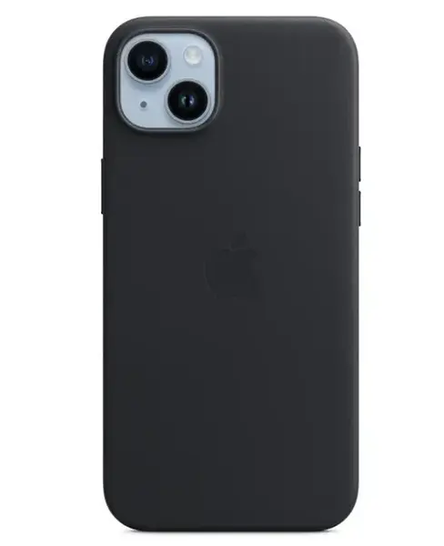 Protectie Spate Apple Leather pentru Apple iPhone 14 Plus, Magsafe (Negru)