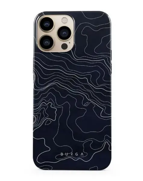 Protectie Spate Burga Dual Layer Drifting Shores Line Art pentru Apple iPhone 13 Pro (Negru)