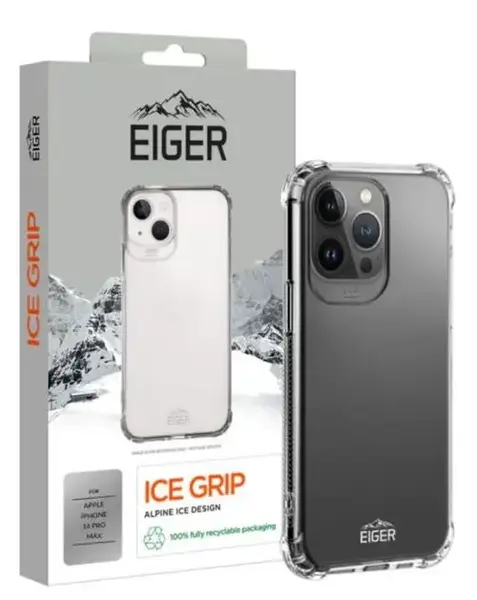 Protectie Spate Eiger Ice Grip pentru Apple iPhone 14 Pro Max (Transparent)