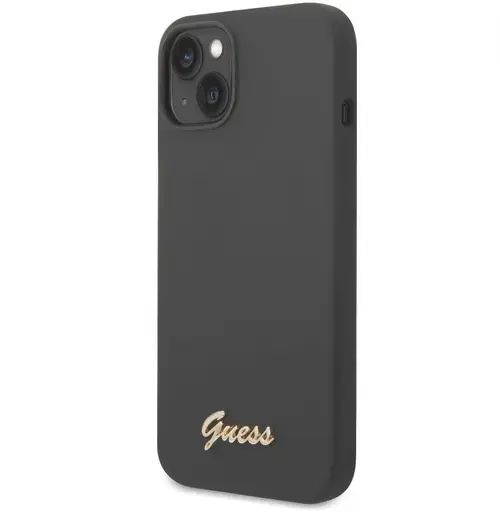 Protectie Spate Guess Metal Logo pentru Apple iPhone 14 Plus (Negru)