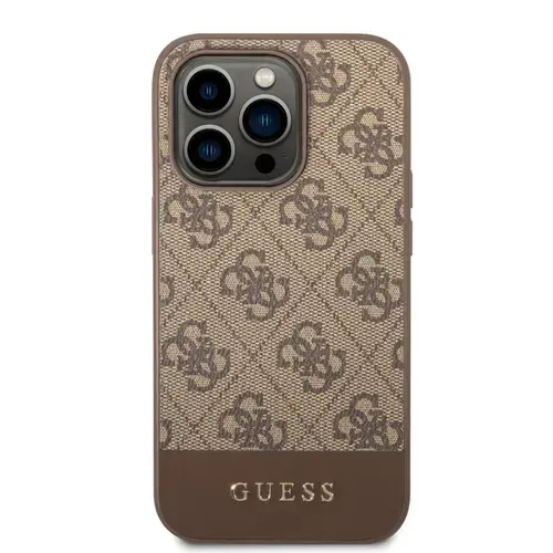 Protectie Spate Guess pentru iPhone 14 Pro (Maro)