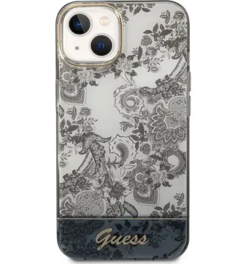Protectie spate Guess Toile De Jouy Magsafe pentru Apple iPhone 14 Plus (Gri)