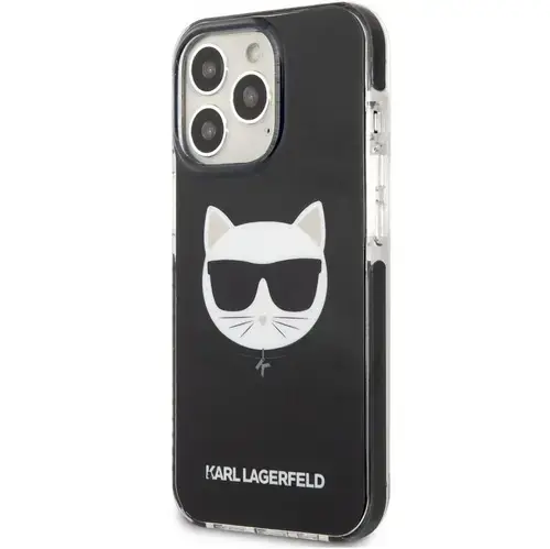 Protectie Spate Karl Lagerfeld Choupette Head pentru Apple iPhone 13 Pro Max (Negru)