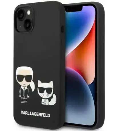Protectie Spate Karl Lagerfeld Liquid Karl&Choupette MagSafe pentru Apple iPhone 14 Plus (Negru)