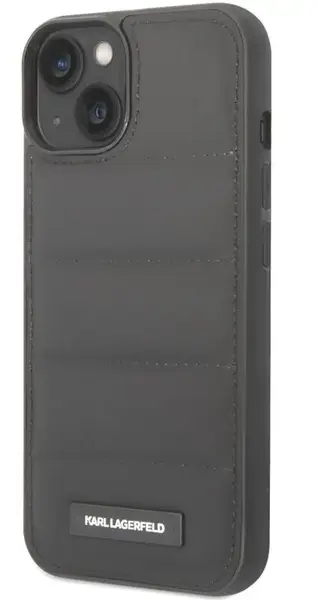 Protectie Spate Karl Lagerfeld Quilted Puffy Metal Logo pentru Apple iPhone 14 (Negru)